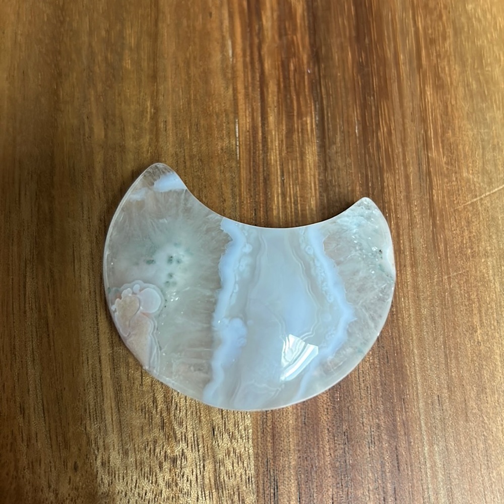 Flower Agate Moon Polished